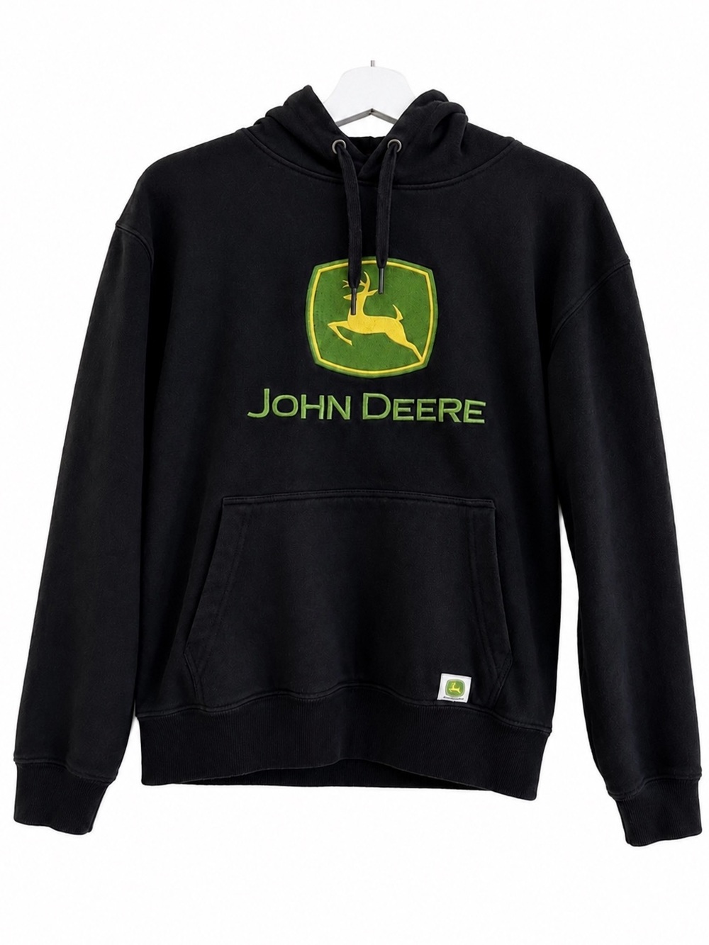 John Deere Embroidered Logo Hoodie Black Green Men’s Small Streetwear